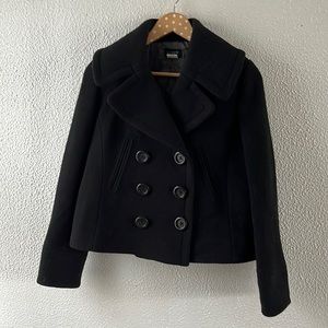 J. Crew Women’s Size 4 Button up Black Cropped Wool Pea Coat Jacket